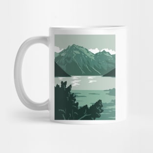 Lake Clark National Park and Preserve in Anchorage Alaska United States WPA Poster Art Color Mug